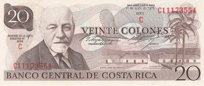 20 Colones Costa Rica 19.06.1978